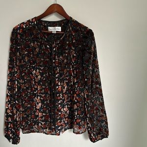 Sara Campbell Velvet Floral Blouse